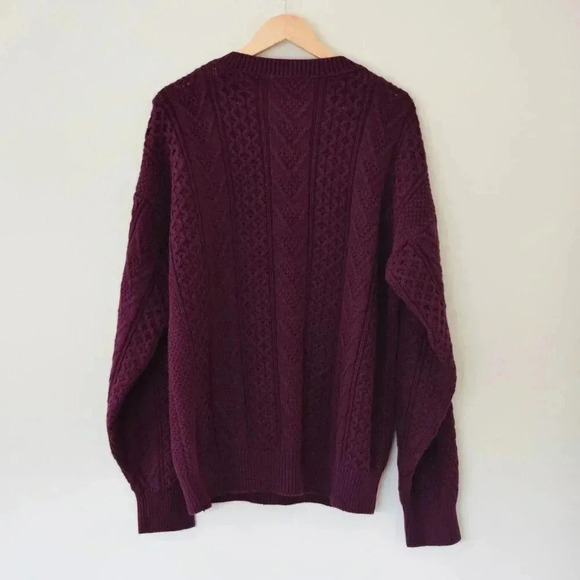 FIELD GEAR Vintage 100% Cotton Knitted Pullover Sweater in Dark Purple Size XL - Picture 2 of 4